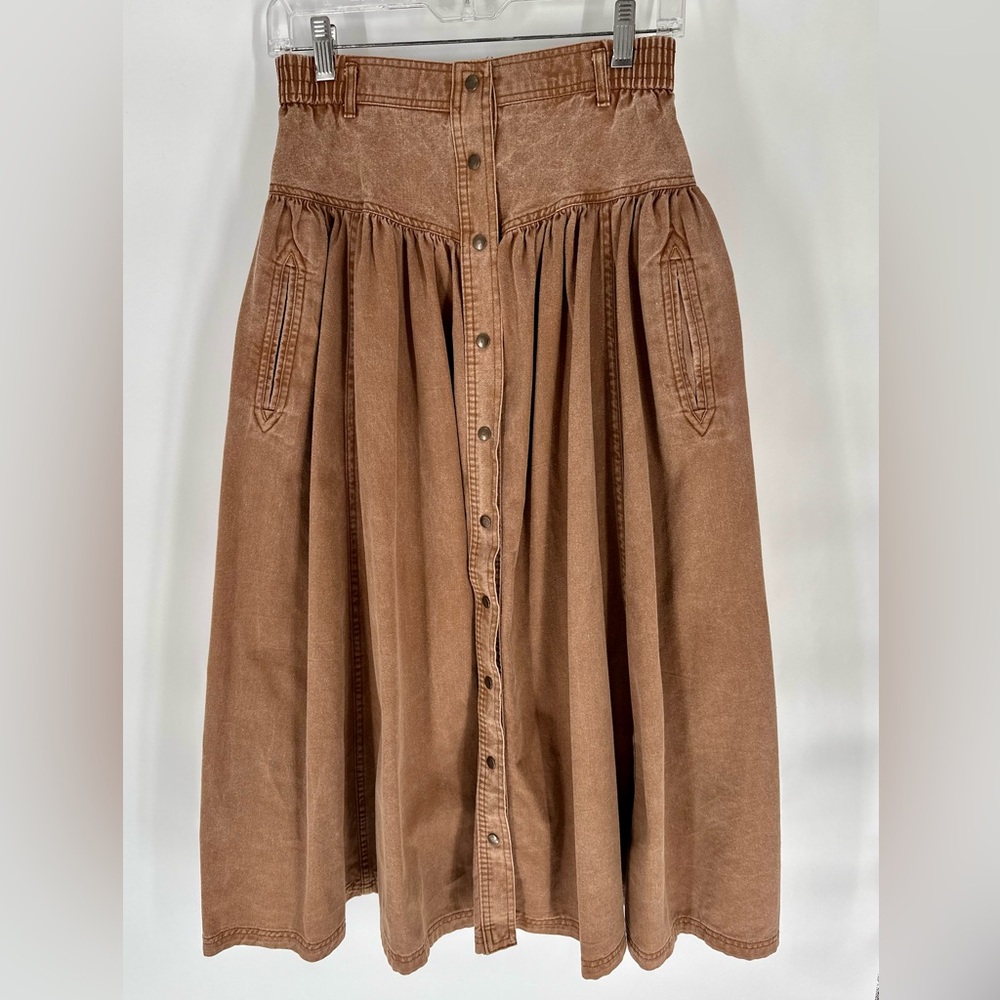 Counterparts Rustic Brown Button-Front Circle Ski… - image 1